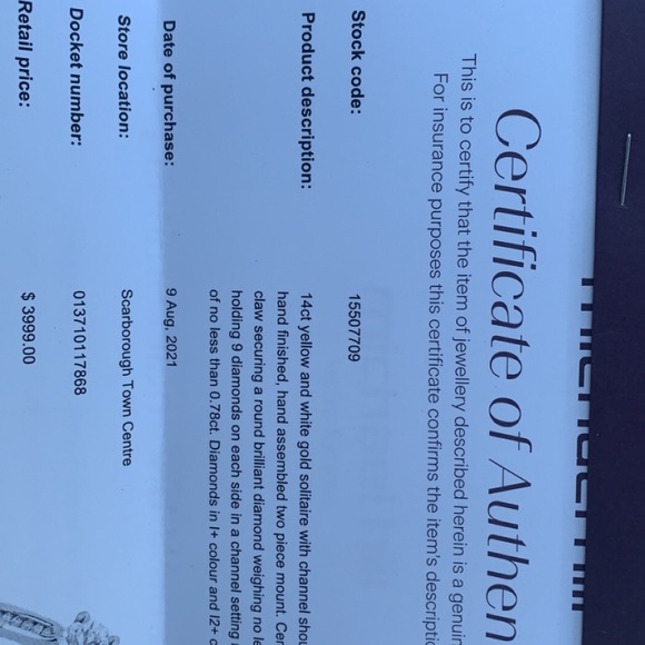 Micheal hill engagement ring - Picture 2 of 2